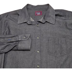 Untuckit Shirt Men's XXL Tall Long-sleeved Shirt, Dark Gray